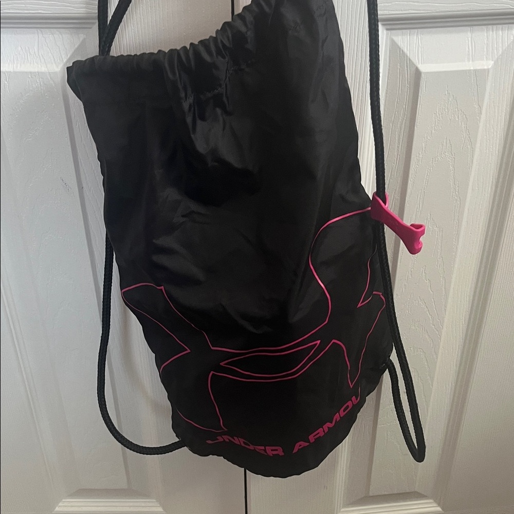 Under Armour Black and Pink Drawstring Backpack